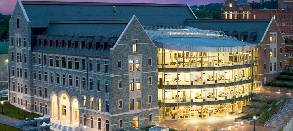 georgetown-hariri-building-exterior-dusk-B3esJczL